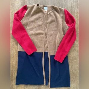 J. Crew Women’s Tan Colorblock Knit Sweater Cardigan